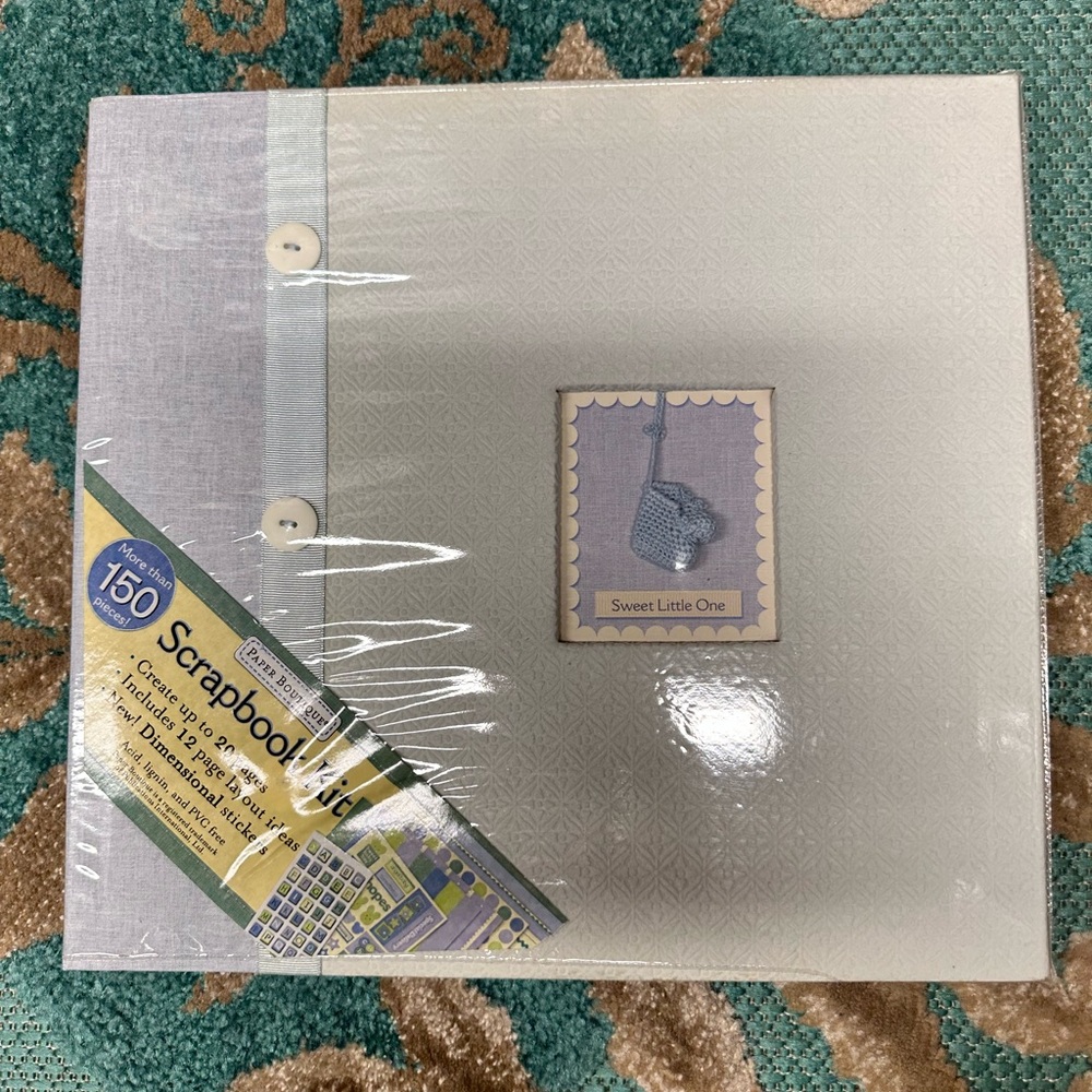 Paper Boutique Scrapbook Kit with Blue and Cream Accents
